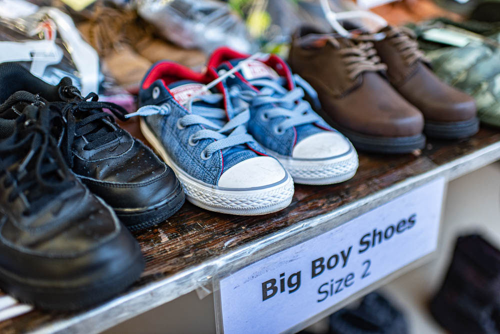 Children's shoes sold at a pop-up consignment sale in Maryland, Wee-Sale