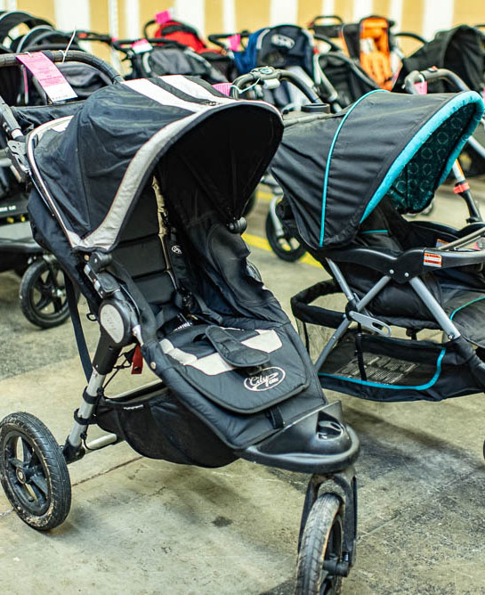 Strollers and Jogging Strollers sold at a pop-up consignment sale in Maryland, Wee-Sale