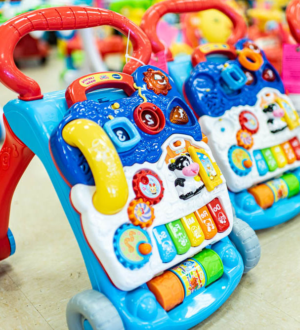 Children's toys sold at a pop-up consignment sale in Maryland, Wee-Sale